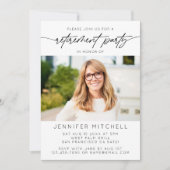 シンプルエレガントScript Retirementパーティー写真 招待状 (正面)