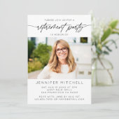 シンプルエレガントScript Retirementパーティー写真 招待状 (スタンド正面)