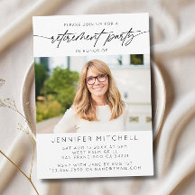 シンプルエレガントScript Retirementパーティー写真