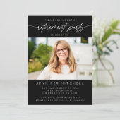 シンプルエレガントScript Retirementパーティー写真 招待状 (スタンド正面)