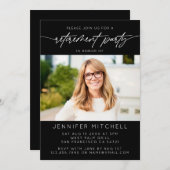 シンプルエレガントScript Retirementパーティー写真 招待状 (正面/裏面)