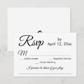 シンプルエレガントScript Song Request Wedding RSVP (正面/裏面)