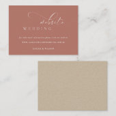 シンプルエレガントScript Terracottaの結婚ウェブサイト エンクロージャーカード (正面/裏面)