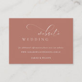 シンプルエレガントScript Terracottaの結婚ウェブサイト エンクロージャーカード (正面)