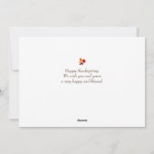 シンプルエレガントScript thanksgiving家族3写真 シーズンカード (裏面)