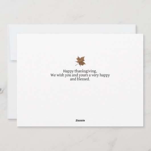 シンプルエレガントScript thanksgiving家族3写真 シーズンカード (裏面)