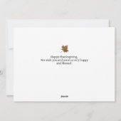 シンプルエレガントScript thanksgiving家族3写真 シーズンカード (裏面)