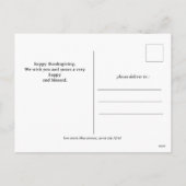 シンプルエレガントScript thanksgiving家族3写真 シーズンポストカード (裏面)