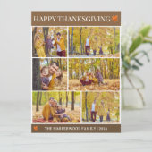 シンプルエレガントScript thanksgiving家族6写真 シーズンカード (スタンド正面)