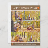 シンプルエレガントScript thanksgiving家族6写真 シーズンカード (正面)