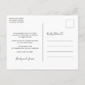 シンプルエレガントScript We Eloped Photo Elopment 案内ポストカード (裏面)