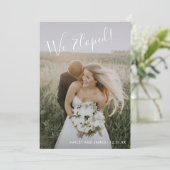 シンプルエレガントScript We Eloped Photo Elopment 案内状 (スタンド正面)