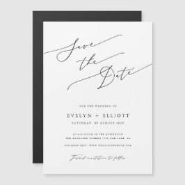 シンプルエレガントScript Wedding日付磁石を保存