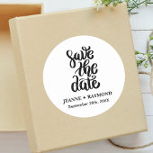 シンプルエレガントScript Wedding Save The Date Boho ラウンドシール