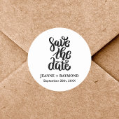 シンプルエレガントScript Wedding Save The Date Boho ラウンドシール