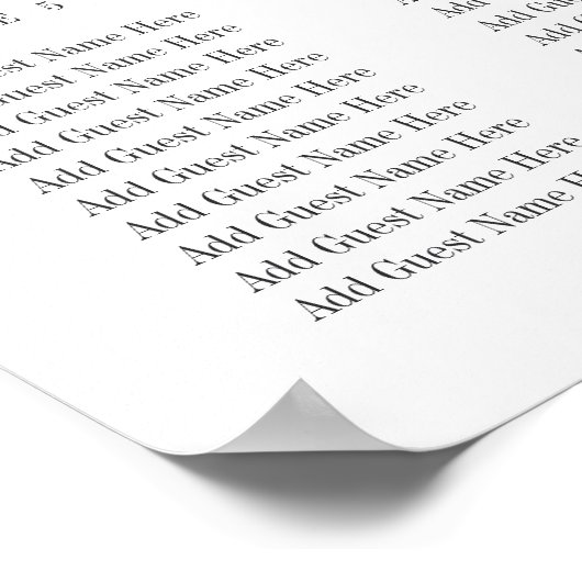 シンプルエレガントScript Welcome & Seating Chart ポスター (角)