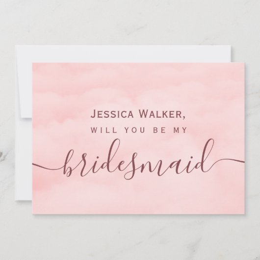 シンプルエレガントSoft Cloud my bridesmaid 招待状 (正面)