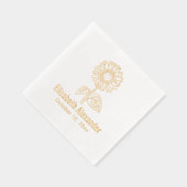 シンプルエレガントSunflower #4 Name Date 箔ナプキン (右)