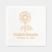 シンプルエレガントSunflower #4 Name Date 箔ナプキン (正面)