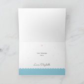 シンプルエレガントSweet Alpaca Llama Boy Baby Shower サンキューカード (内部)