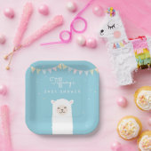 シンプルエレガントSweet Alpaca Llama Boy Baby Shower ペーパープレート (パーティー)