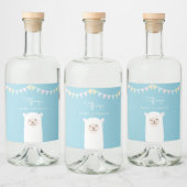 シンプルエレガントSweet Alpaca Llama Boy Baby Shower リキュールボトルラベル (ボトル)