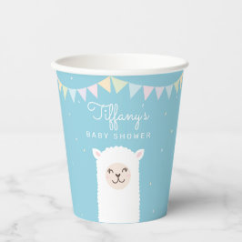 シンプルエレガントSweet Alpaca Llama Boy Baby Shower 紙コップ