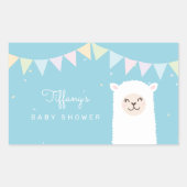 シンプルエレガントSweet Alpaca Llama Boy Baby Shower 長方形シール (正面)