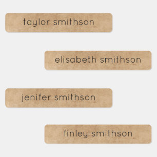 シンプルエレガントTaupe Add Your Name Clothing & Food ラベル