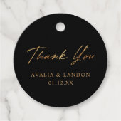 シンプルエレガントThank 結婚 You's Black金ゴールド フェイバータグ (正面)