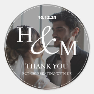 シンプルエレガントThank You結婚's Photo Favor ラウンドシール