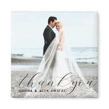 シンプルエレガントThank You結婚's Photo Magnet