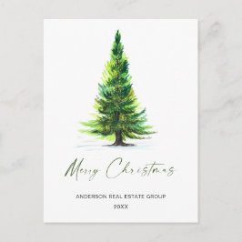 シンプルエレガントTree Christmas Company Greeting ポストカード