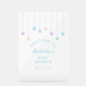 シンプルエレガントTwinkle Little Stars Baby Shower アクリルサイン (正面)