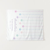 シンプルエレガントTwinkle Little Stars Baby Shower タペストリー (正面(横))