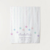 シンプルエレガントTwinkle Little Stars Baby Shower タペストリー (正面)