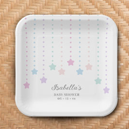 シンプルエレガントTwinkle Little Stars Baby Shower ペーパープレート