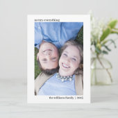 シンプルエレガントVertical Christmas Photo Card シーズンカード (スタンド正面)