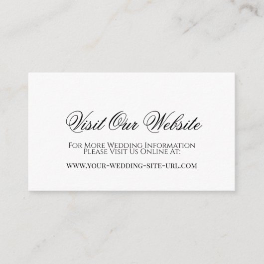 シンプルエレガントWebサイ結婚ト エンクロージャーカード (正面)