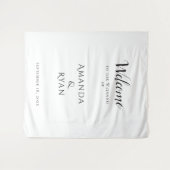 シンプルエレガントWelcome Script結婚の背景 タペストリー (正面(横))
