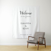 シンプルエレガントWelcome Script結婚の背景 タペストリー (インサイチュ)