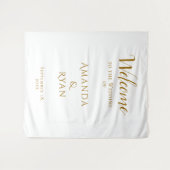 シンプルエレガントWelcome Script結婚の背景 タペストリー (正面(横))