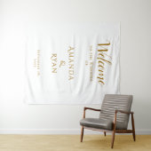 シンプルエレガントWelcome Script結婚の背景 タペストリー (インサイチュ(横))