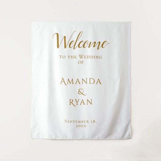 シンプルエレガントWelcome Script結婚の背景 タペストリー (正面)