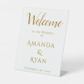 シンプルエレガントWelcome Script結婚の 台座サイン (正面)