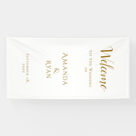 シンプルエレガントWelcome Script結婚の 横断幕 (横)