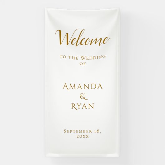 シンプルエレガントWelcome Script結婚の 横断幕 (縦)