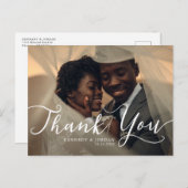 シンプルエレガン結婚スの写真ありがとうポストカード 案内ポストカード (正面/裏面)