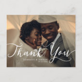 シンプルエレガン結婚スの写真ありがとうポストカード 案内ポストカード (正面)