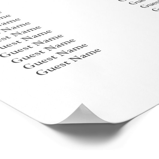 シンプルエレガ結婚ンスの座席表18x24 ポスター (角)